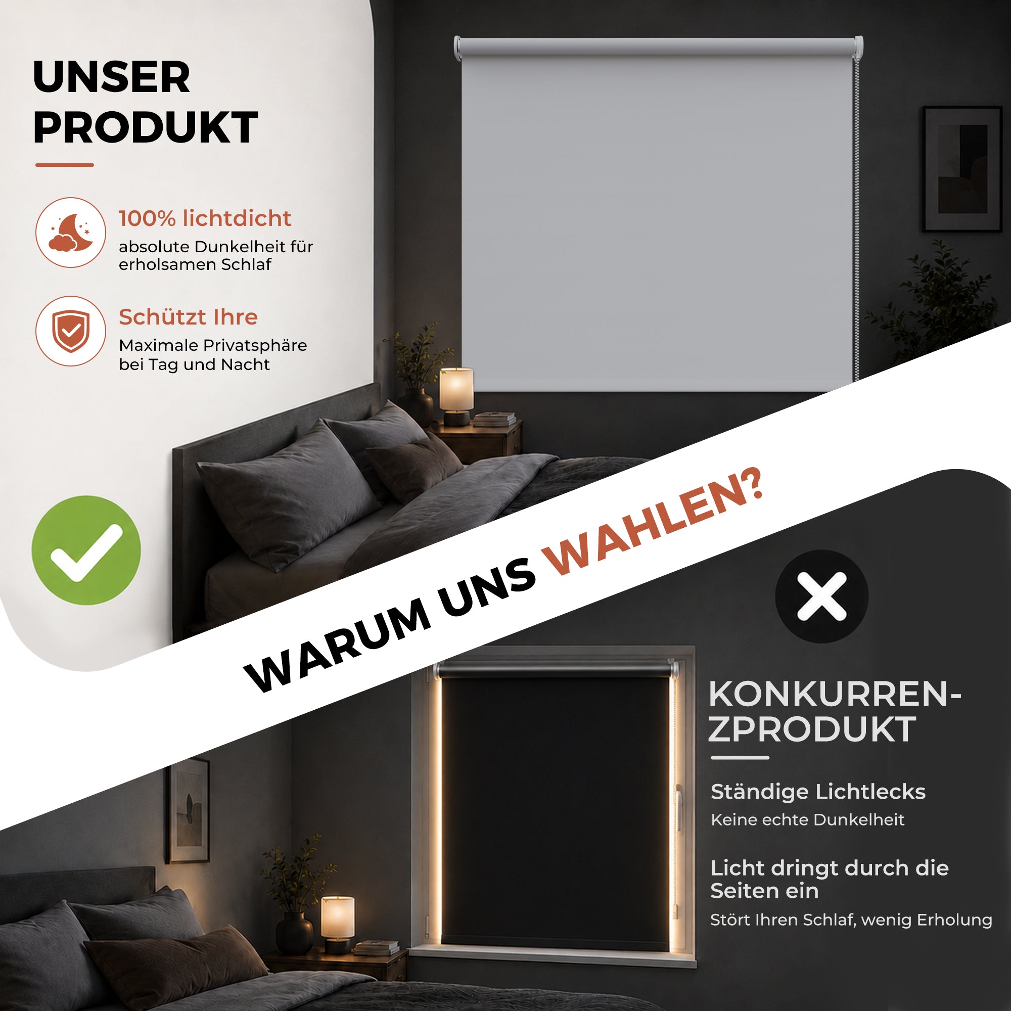 HOMEDEMO Verdunklungsrollo mit Bohren
