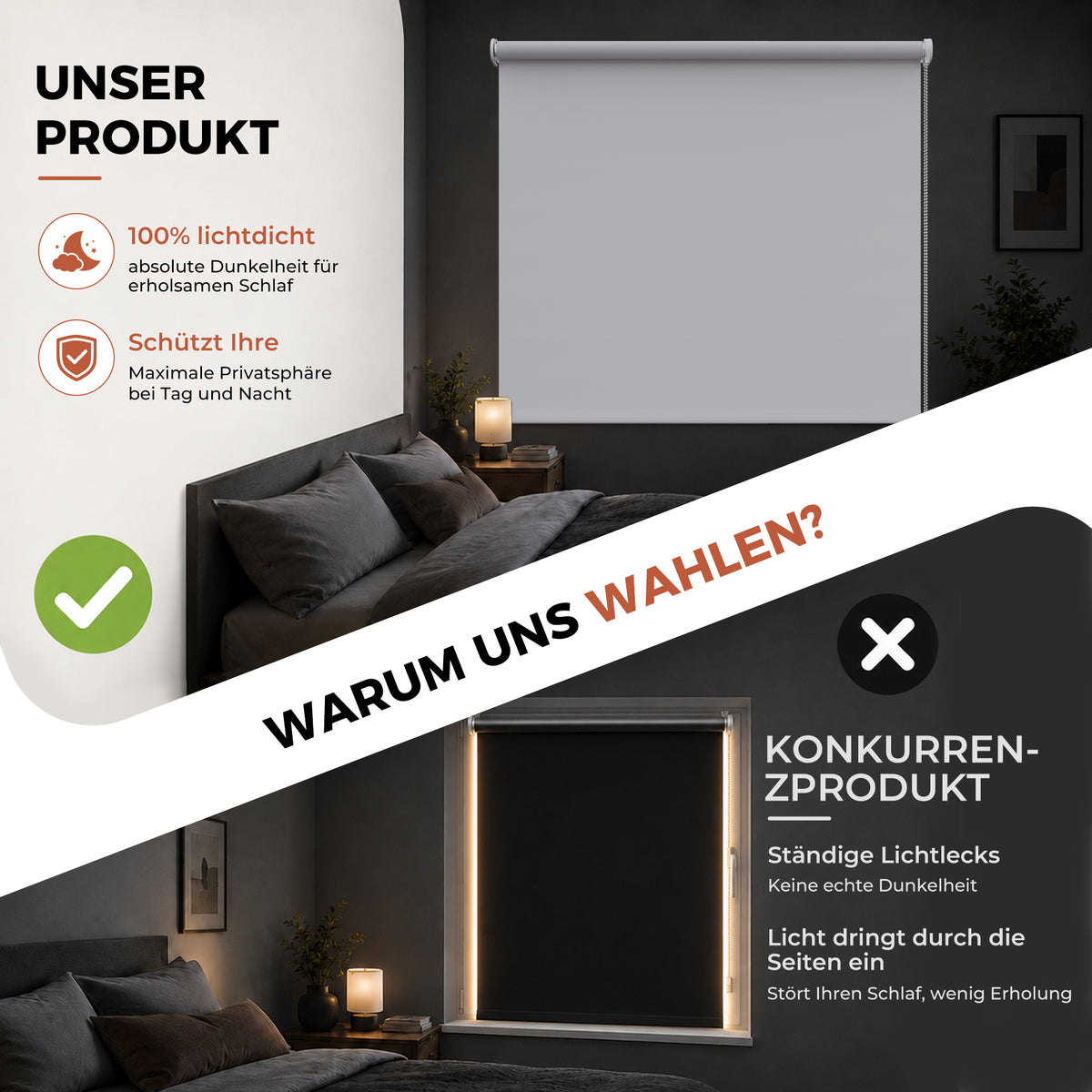 HOMEDEMO Verdunklungsrollo mit Bohren