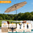 HOMEDEMO  Groß Garten Sonnenschirme mit Kurbel und LED-Licht