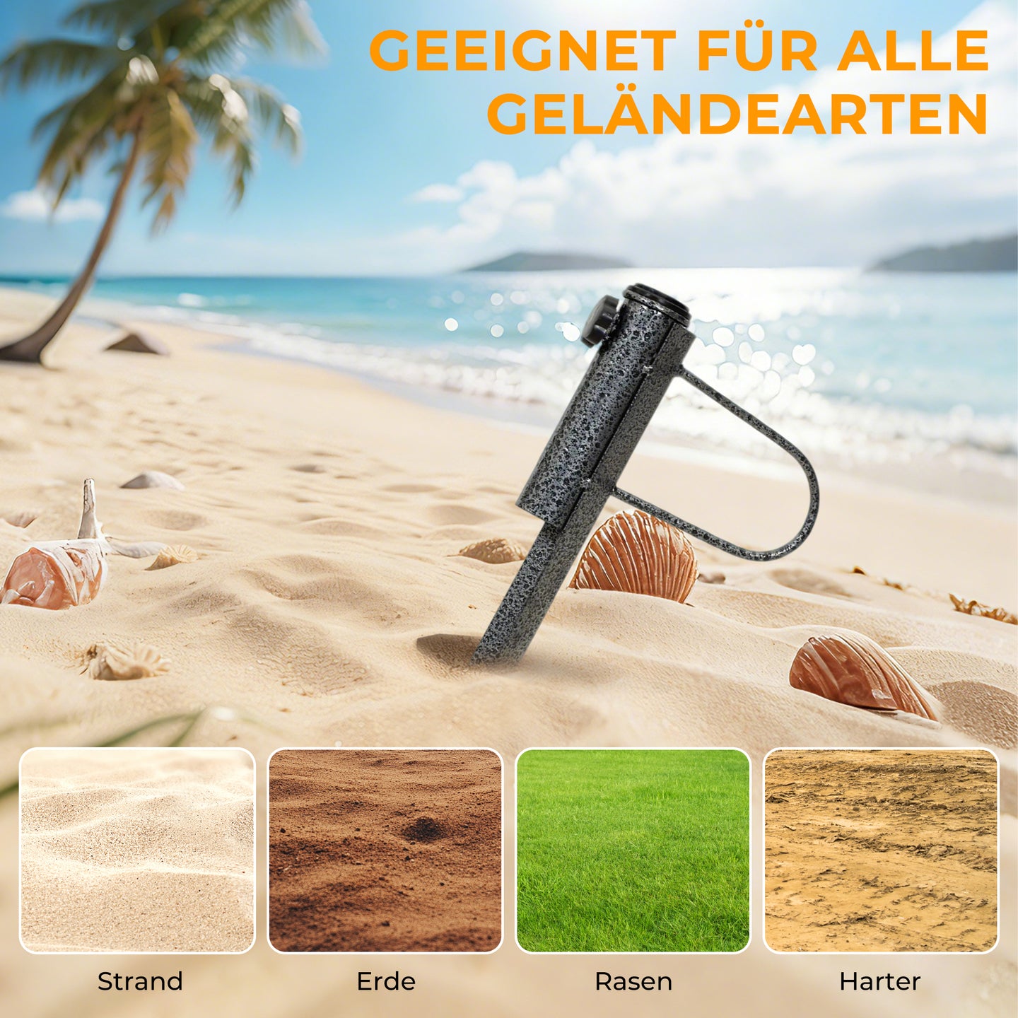 HOMEDEMO Stabiler Rasendorn für Sonnenschirme Ø22–32mm