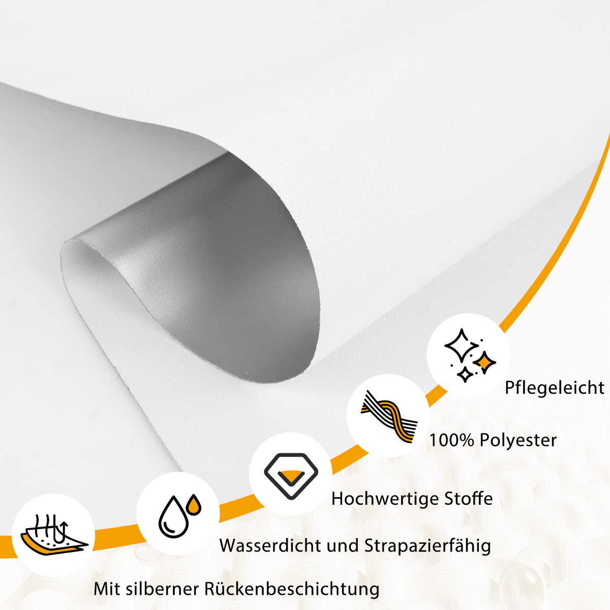 HOMEDEMO Verdunklungsrollo ohne Bohren-Weiß-Creme-Schwarz