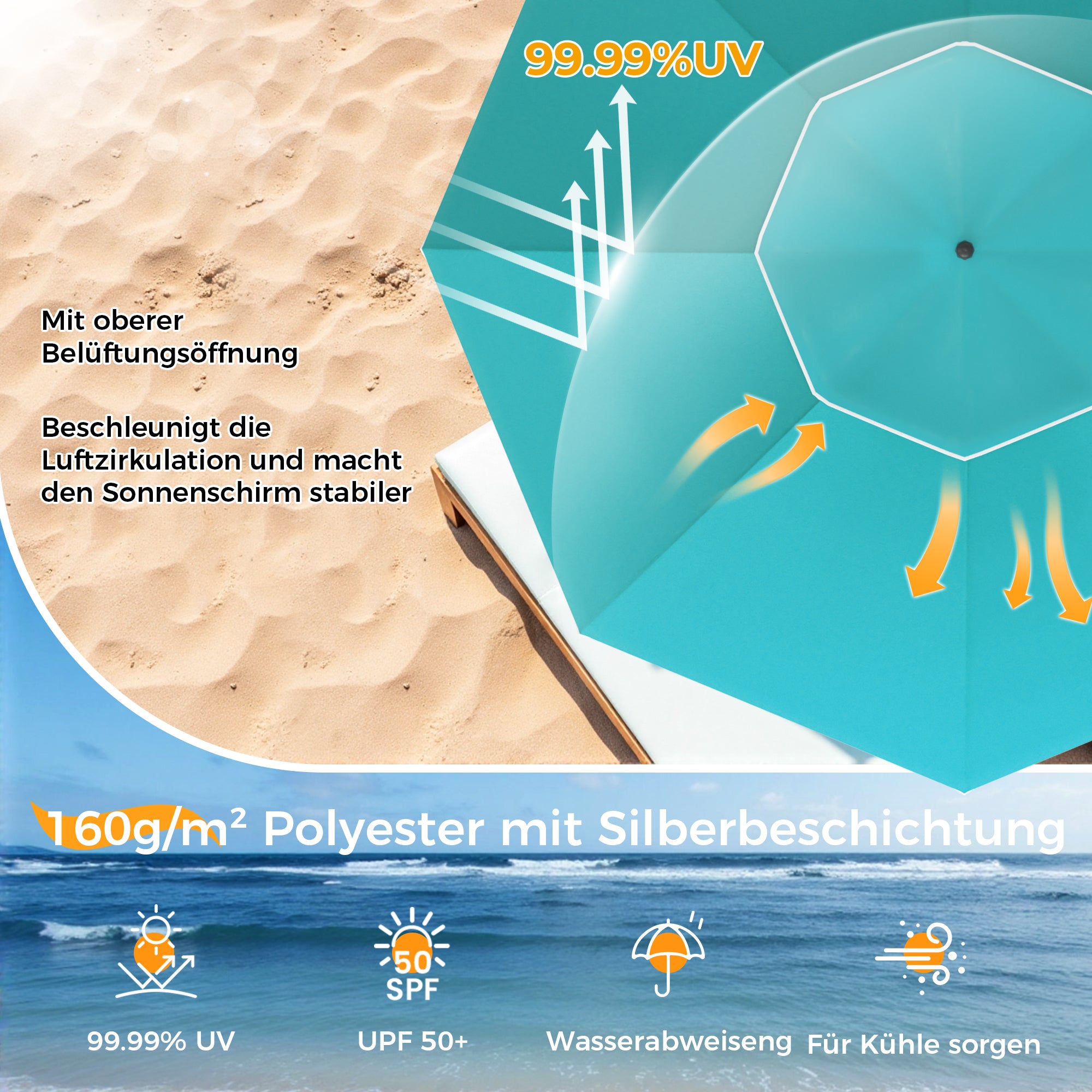 HOMEDEMO Sonnenschirm Mini Für Reisen