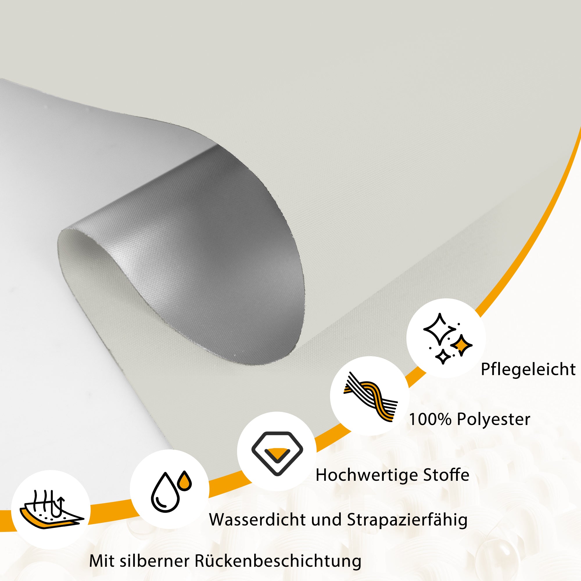 HOMEDEMO Verdunklungsrollo ohne Bohren-Weiß-Creme-Schwarz