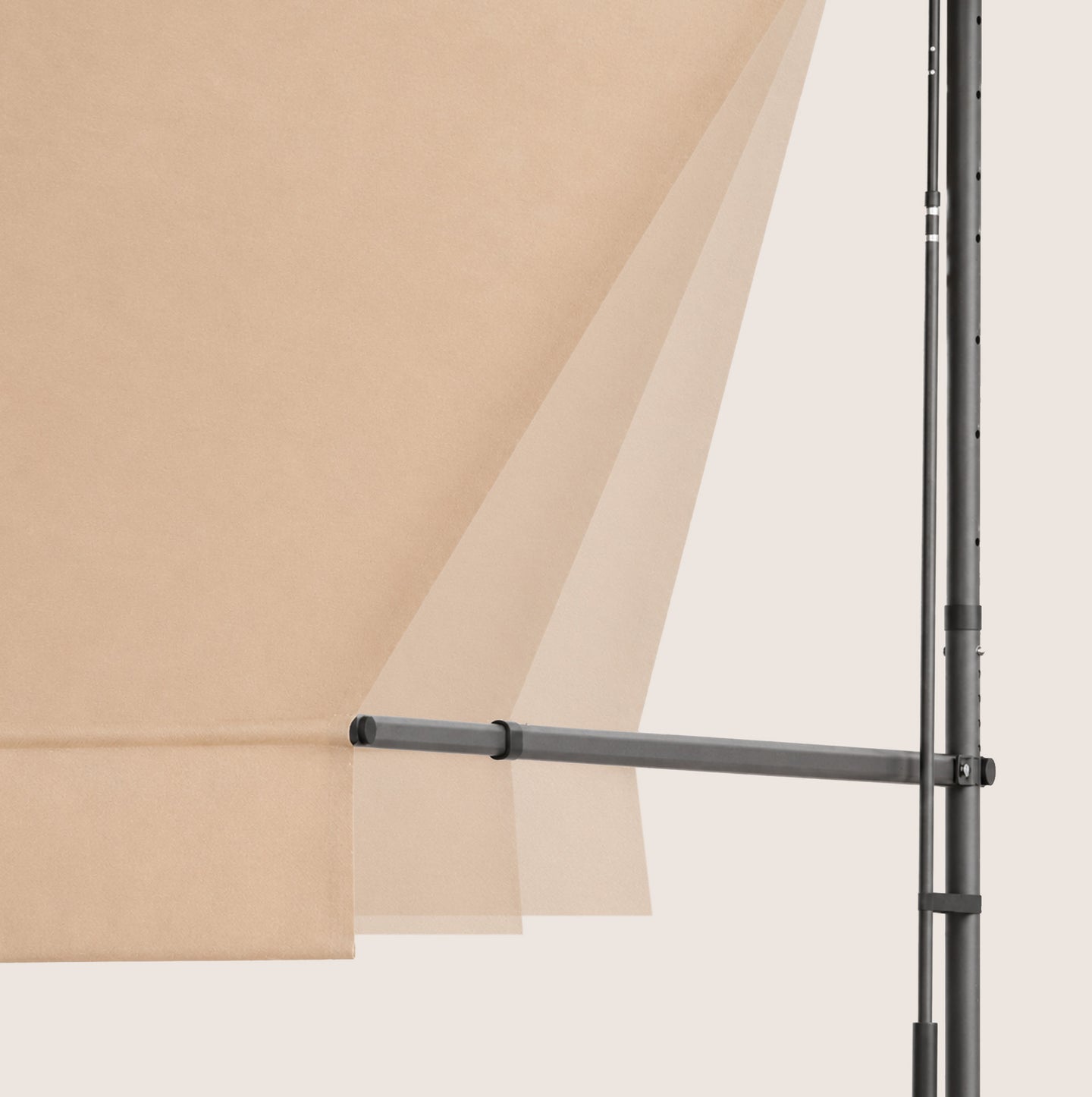 HOMEDEMO Klemmmarkise mit einstellbarer Handkurbel