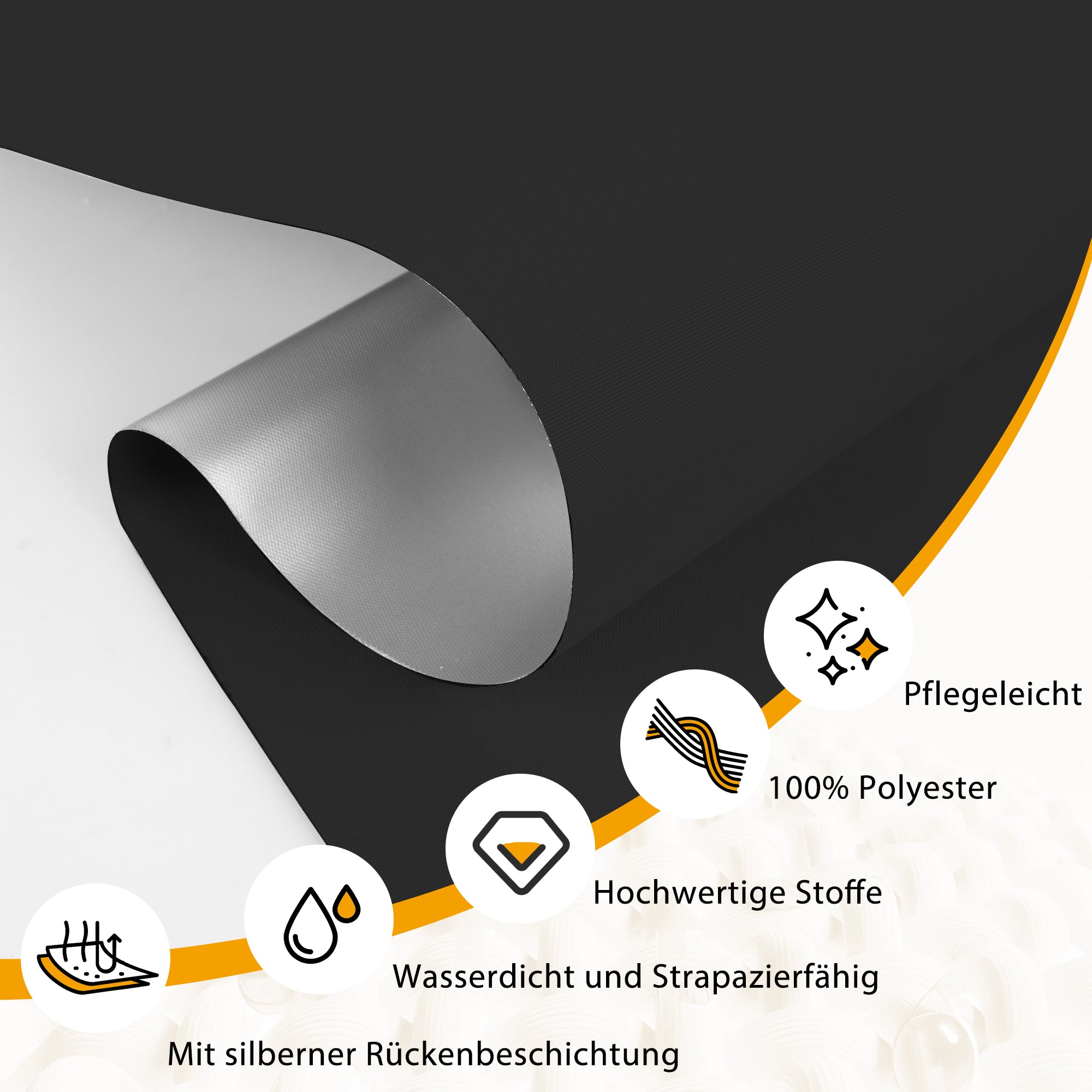 HOMEDEMO Verdunklungsrollo ohne Bohren-Weiß-Creme-Schwarz