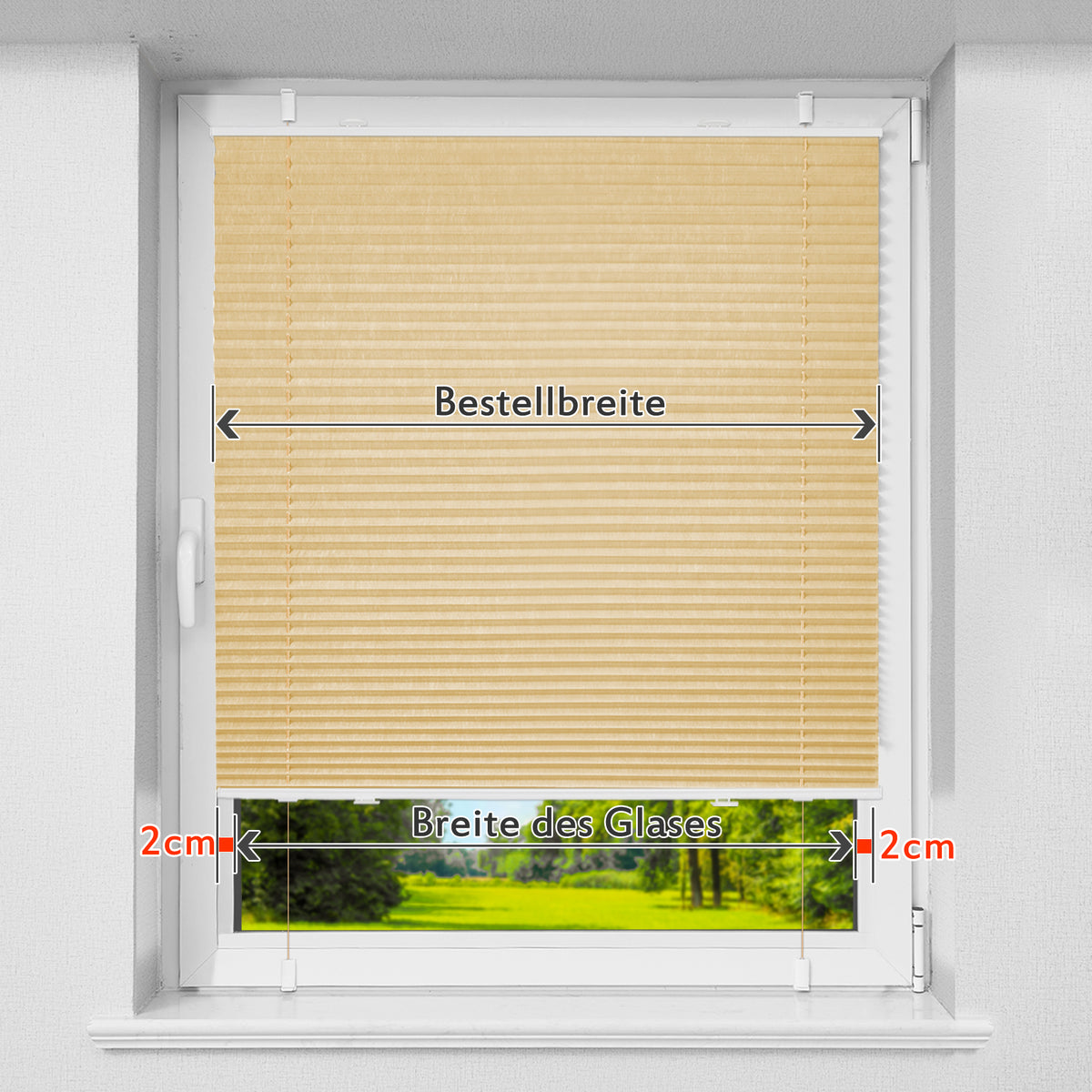 HOMEDEMO Plissee ohne Bohren verdunkelung, Thermo Plisseerollo Klemmfix, Hellbeige