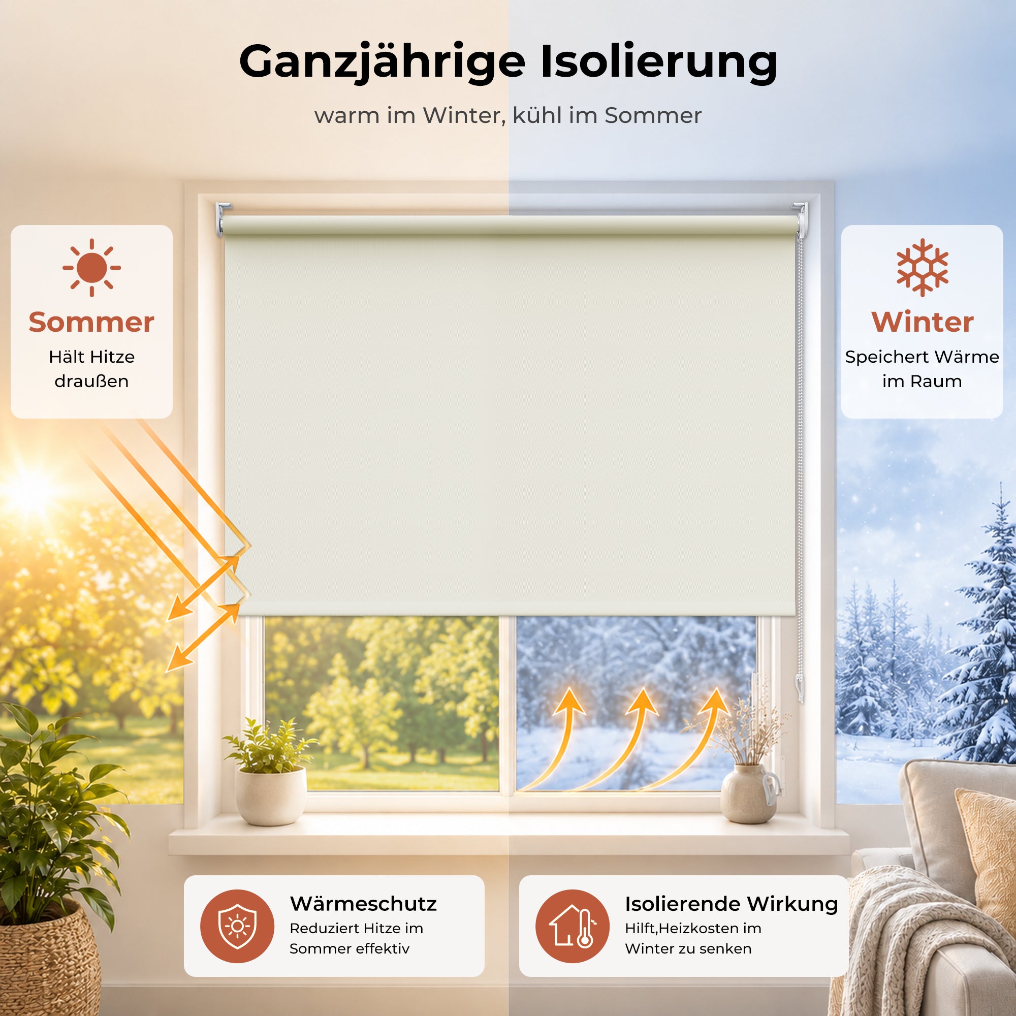 HOMEDEMO Verdunklungsrollo mit Bohren