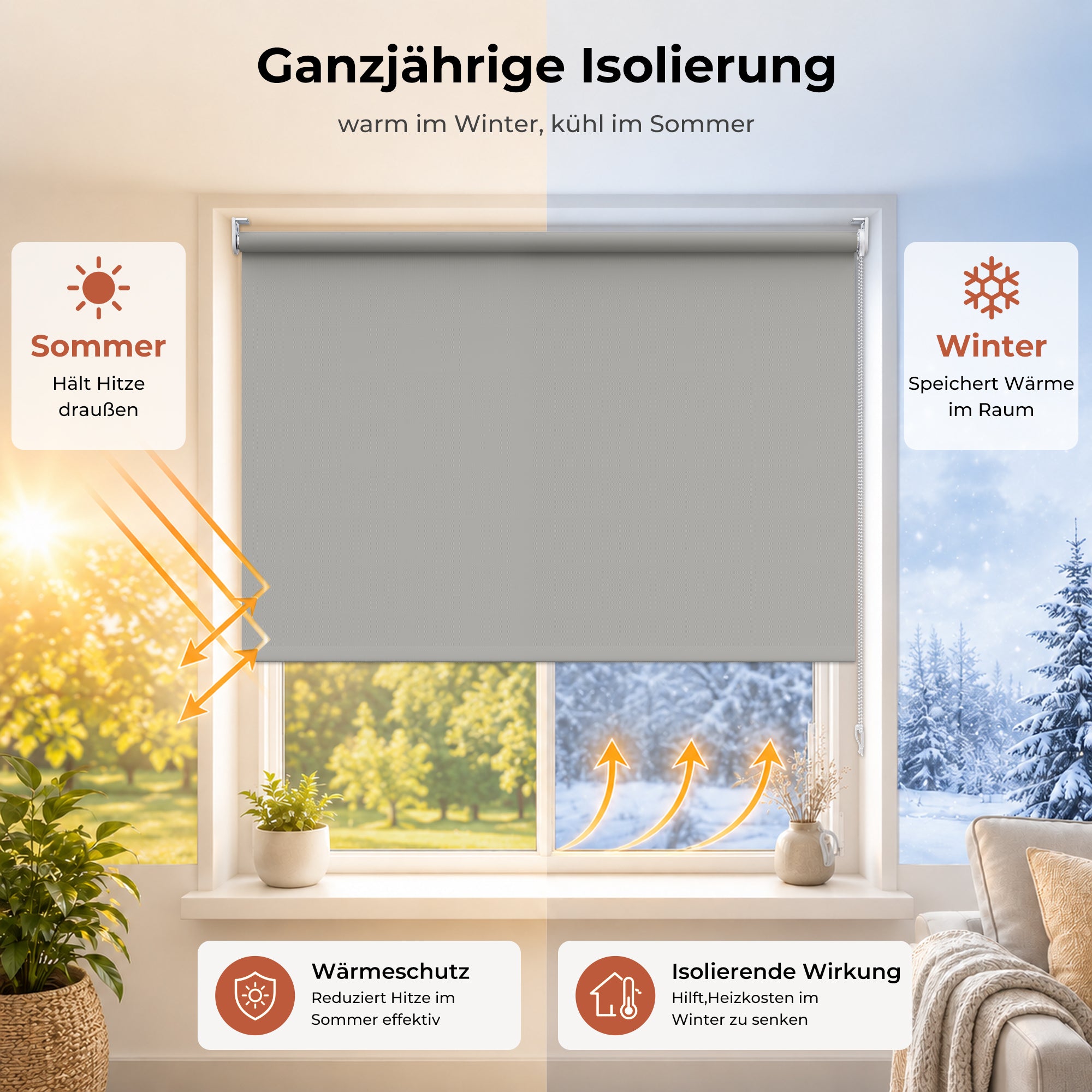 HOMEDEMO Verdunklungsrollo mit Bohren