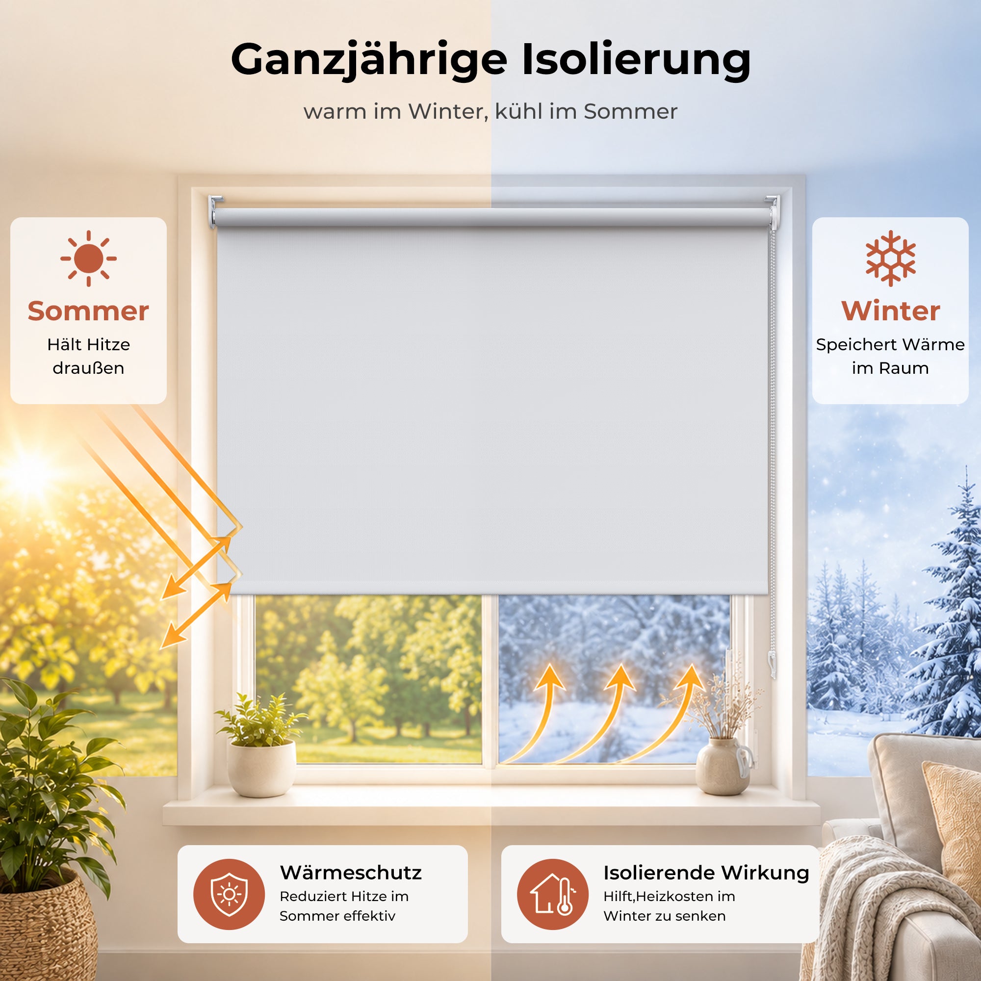 HOMEDEMO Verdunklungsrollo mit Bohren