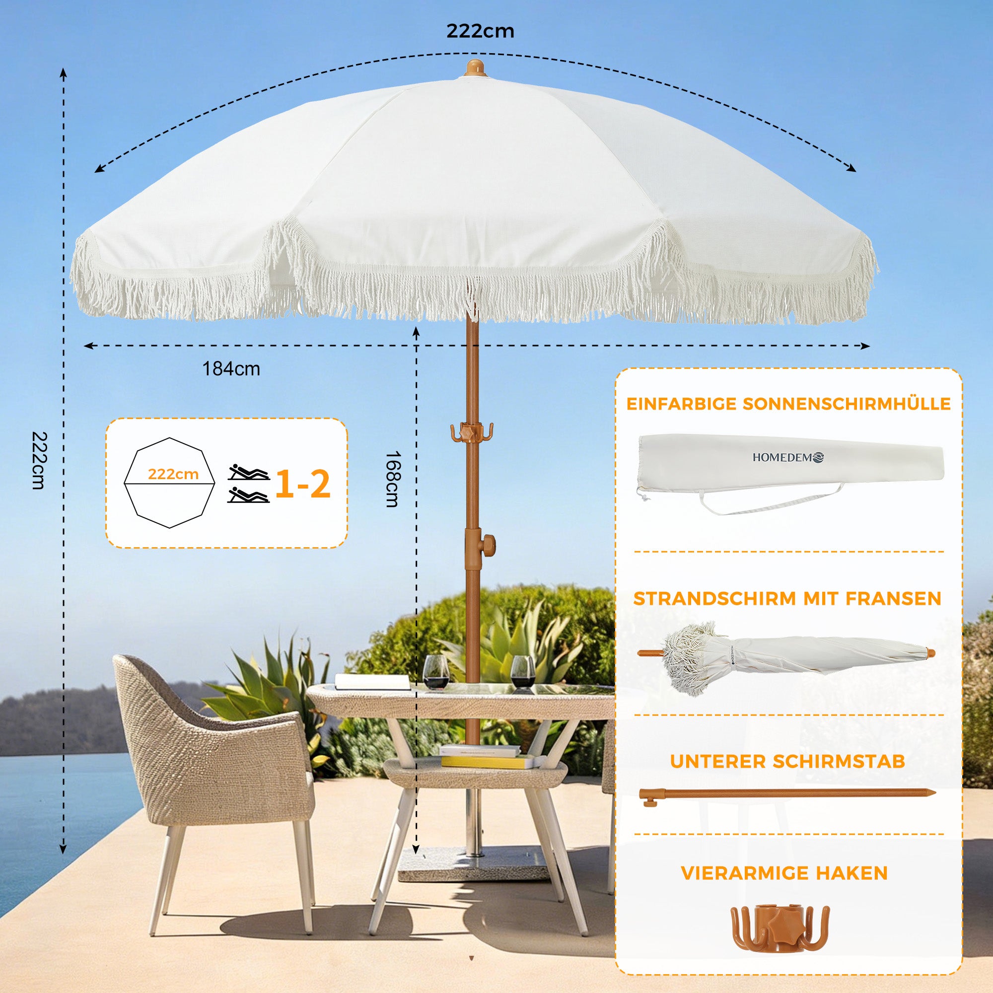 HOMEDEMO Funktioneller Reise Sonnenschirm