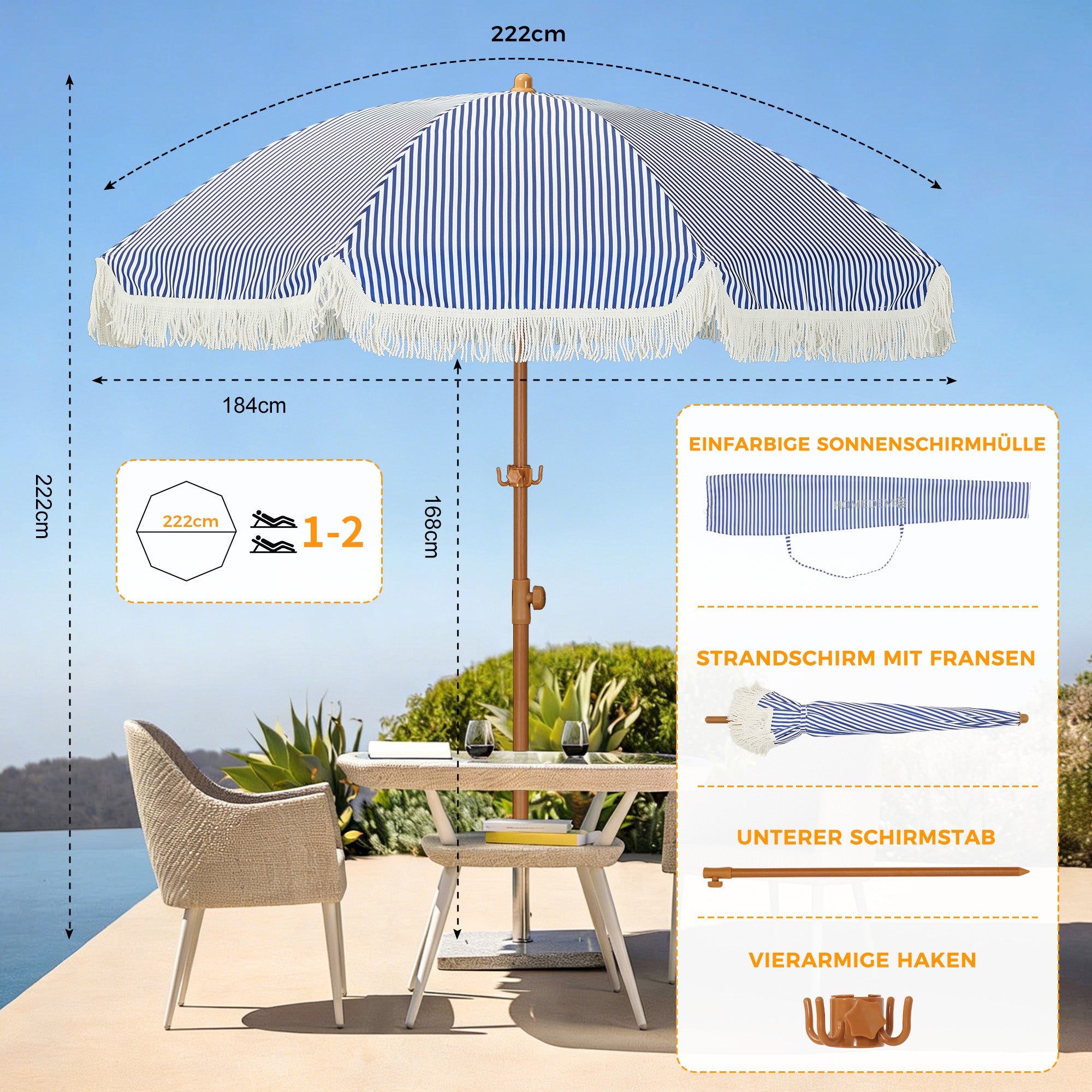 HOMEDEMO Funktioneller Reise Sonnenschirm