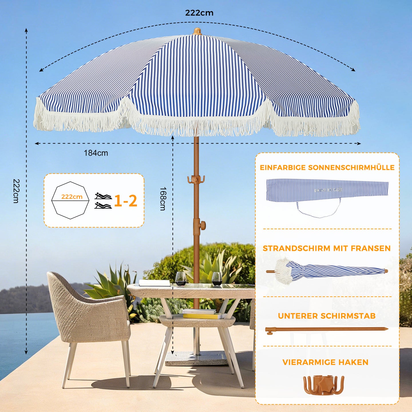 HOMEDEMO Funktioneller Reise Sonnenschirm