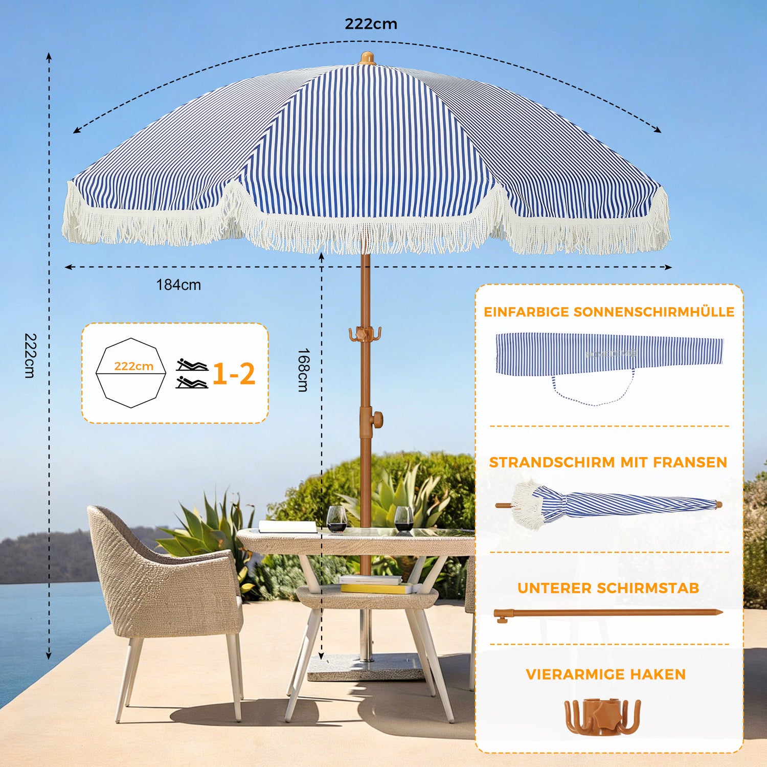 HOMEDEMO Funktioneller Reise Sonnenschirm