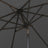 The inner skeleton of a good quality Dark Grey patio umbrella as seen from underneath the umbrella.