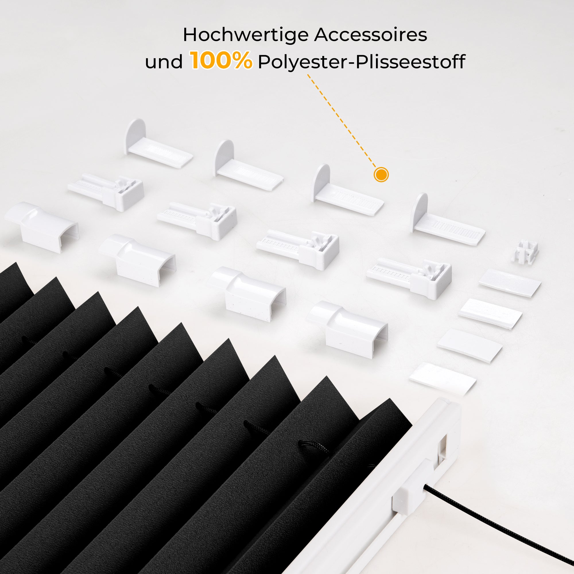 HOMEDEMO Plissee Klemmfix ohne Bohren Jalousien Schwarz, Plisseerollo mit Klemmträger, lichtdurchlässig Faltrollo mit Sicht- und Sonnenschutz, blickdichte Jalousie für Fenster &amp; Tür