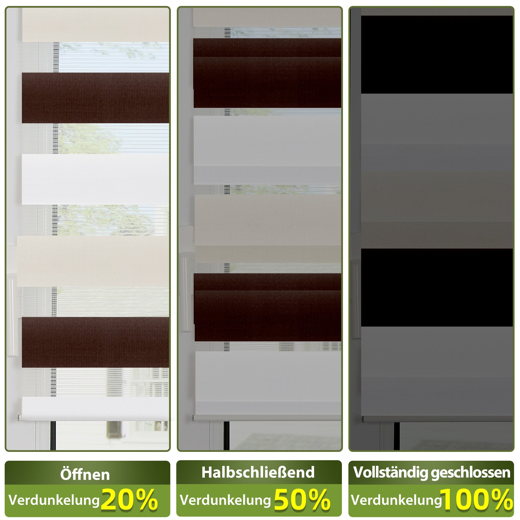 HOMEDEMO Doppelrollo Klemmfix ohne Bohren & mit Bohren, Rollos für Fenster und Tür