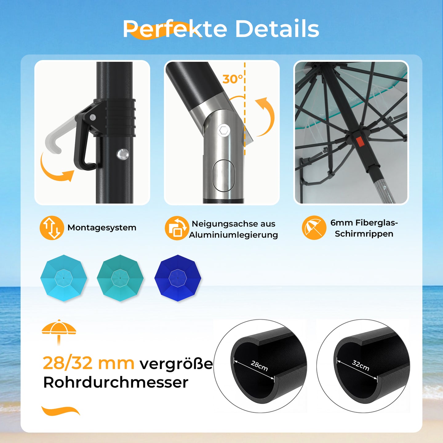 HOMEDEMO Sonnenschirm Mini Für Reisen