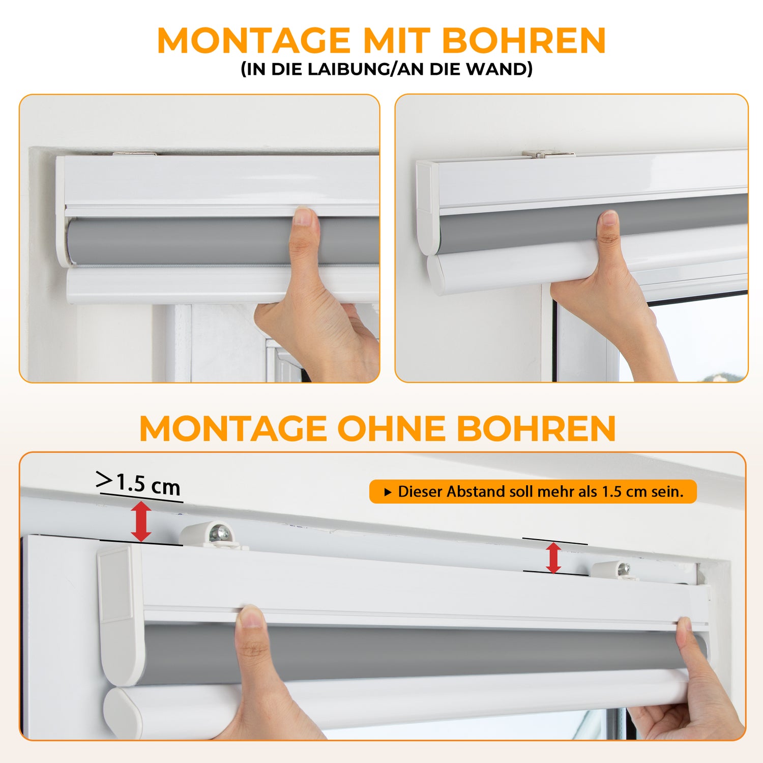 Elektrisches Rollo M100 Motorrollo silberbeschichtet vollverdunkelnd wärmedämmend Fensterrollo mit Funkmotor für Schlafzimmer Wohnzimmer Büro