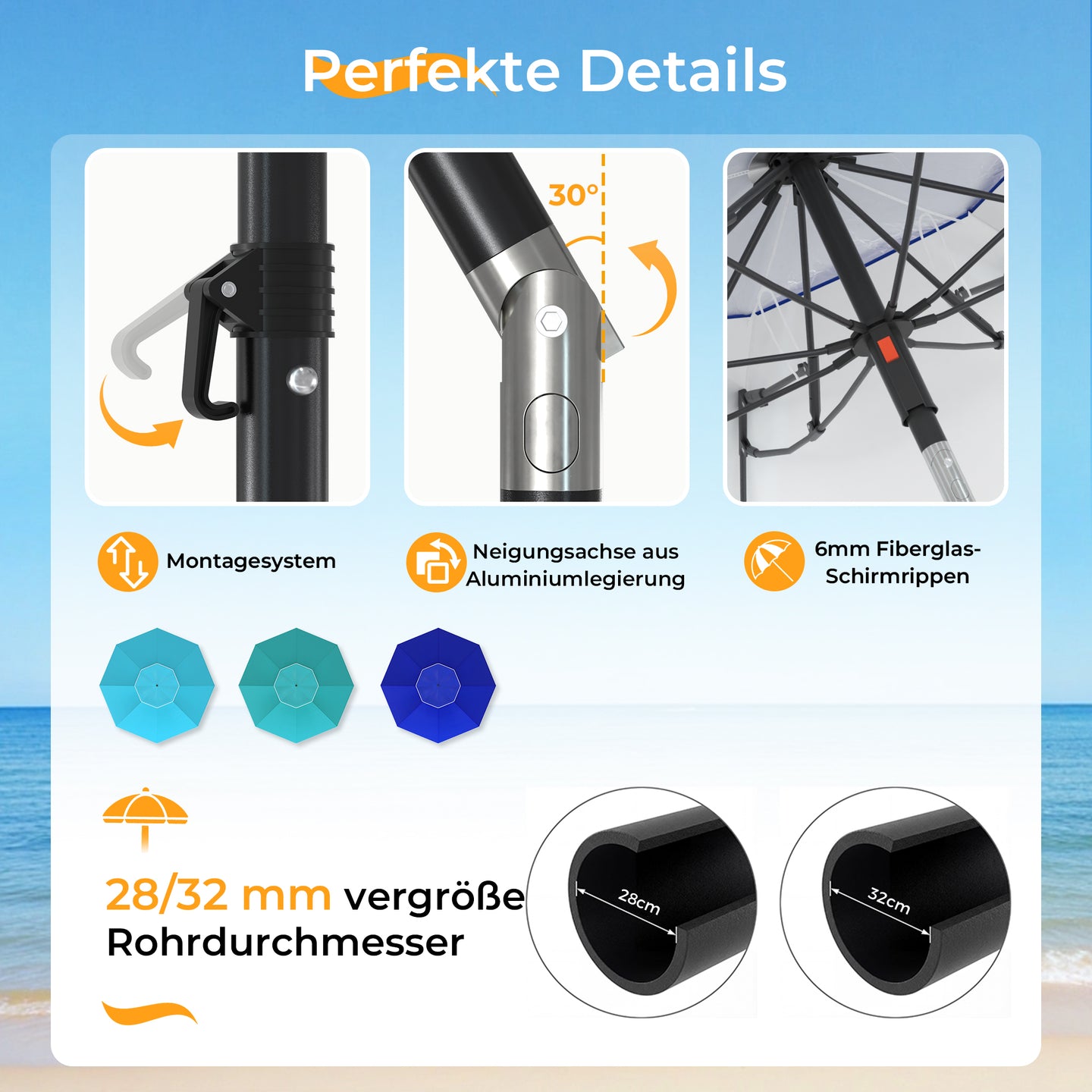 HOMEDEMO Sonnenschirm Mini Für Reisen