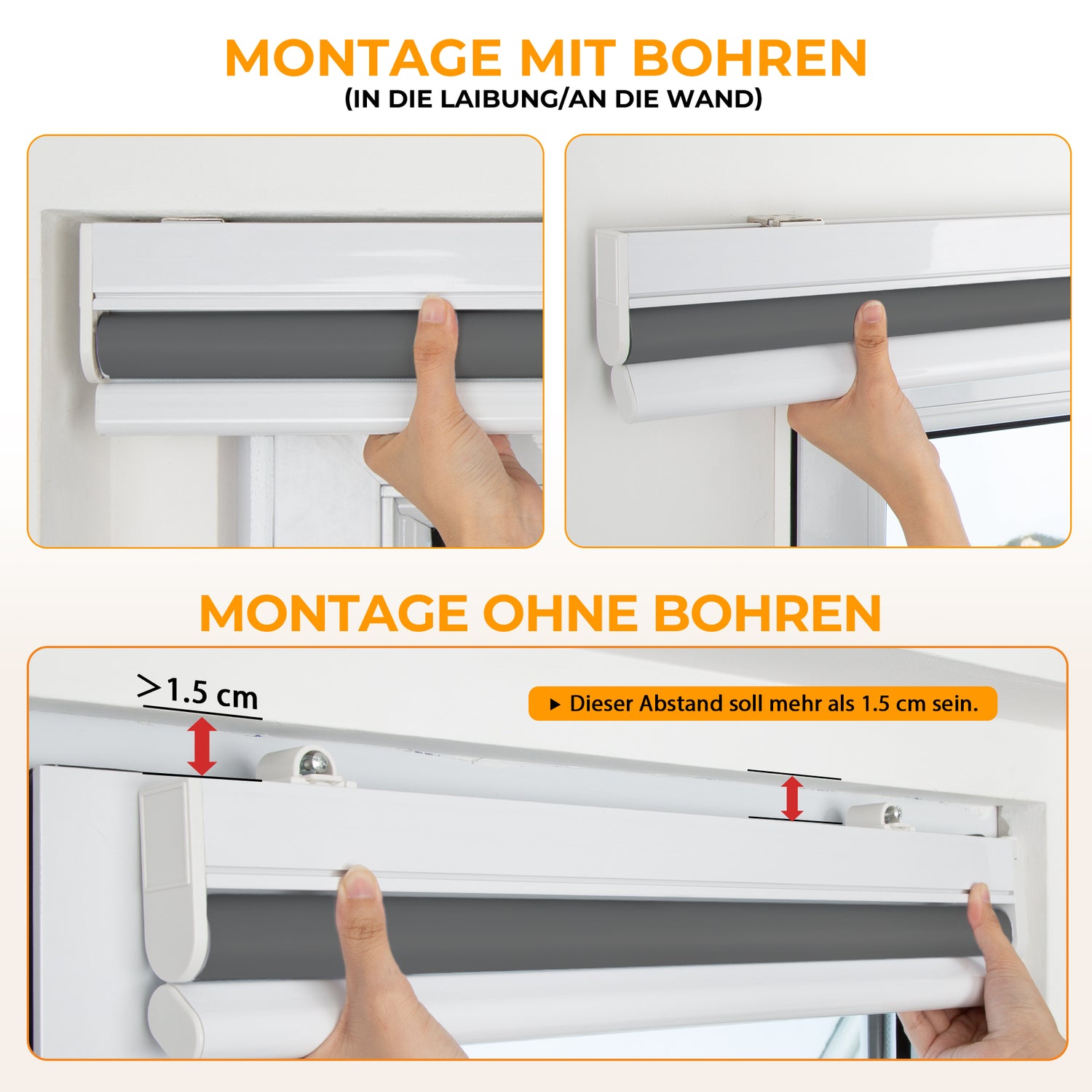 Elektrisches Rollo M100 Motorrollo silberbeschichtet vollverdunkelnd wärmedämmend Fensterrollo mit Funkmotor für Schlafzimmer Wohnzimmer Büro
