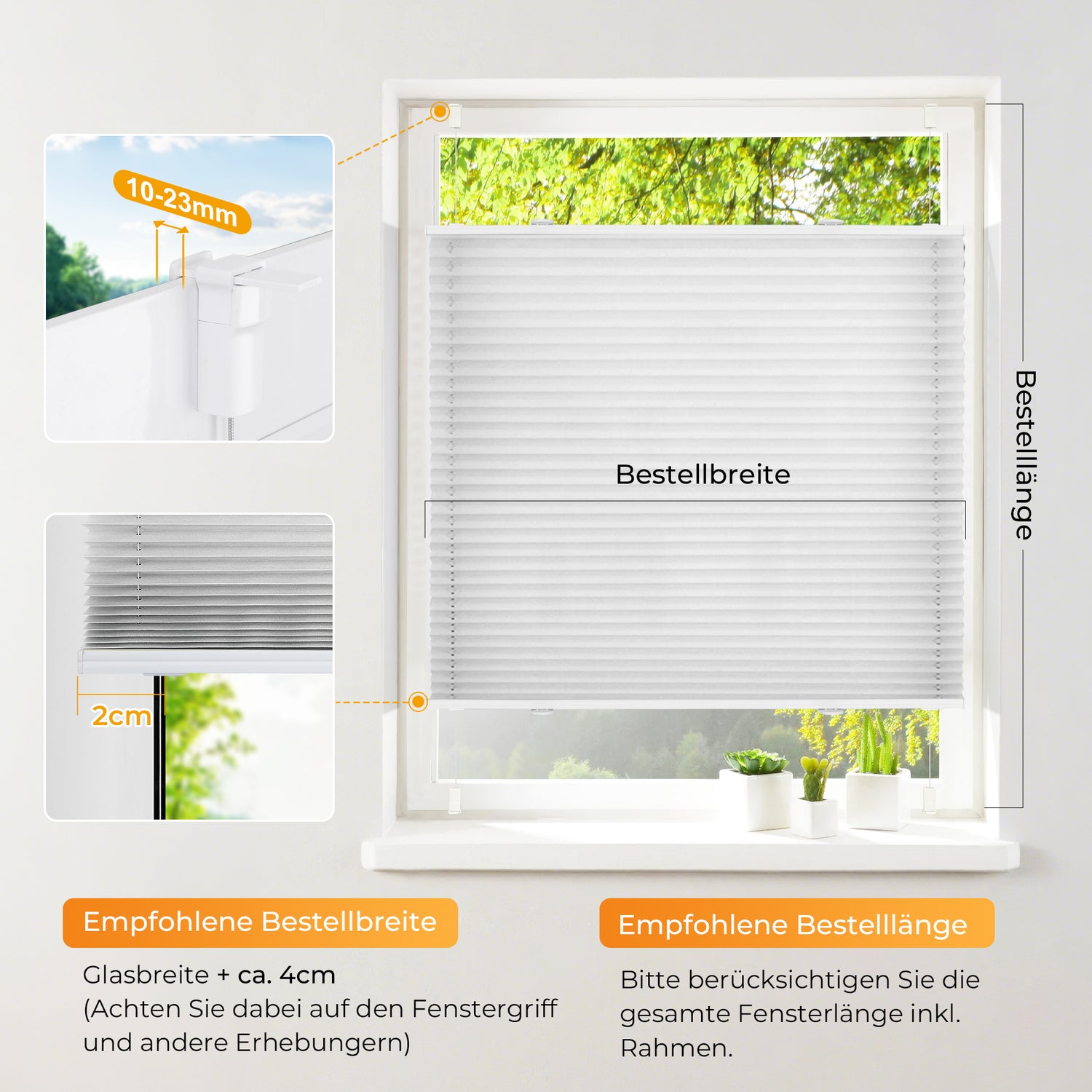 HOMEDEMO Plissee Klemmfix-Hellgrau