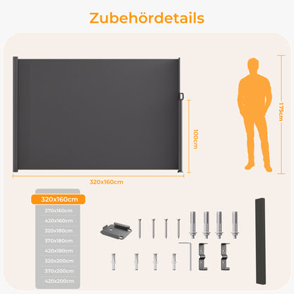 Ausziehbar Seitenmarkise