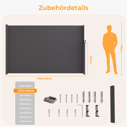 Ausziehbar Seitenmarkise