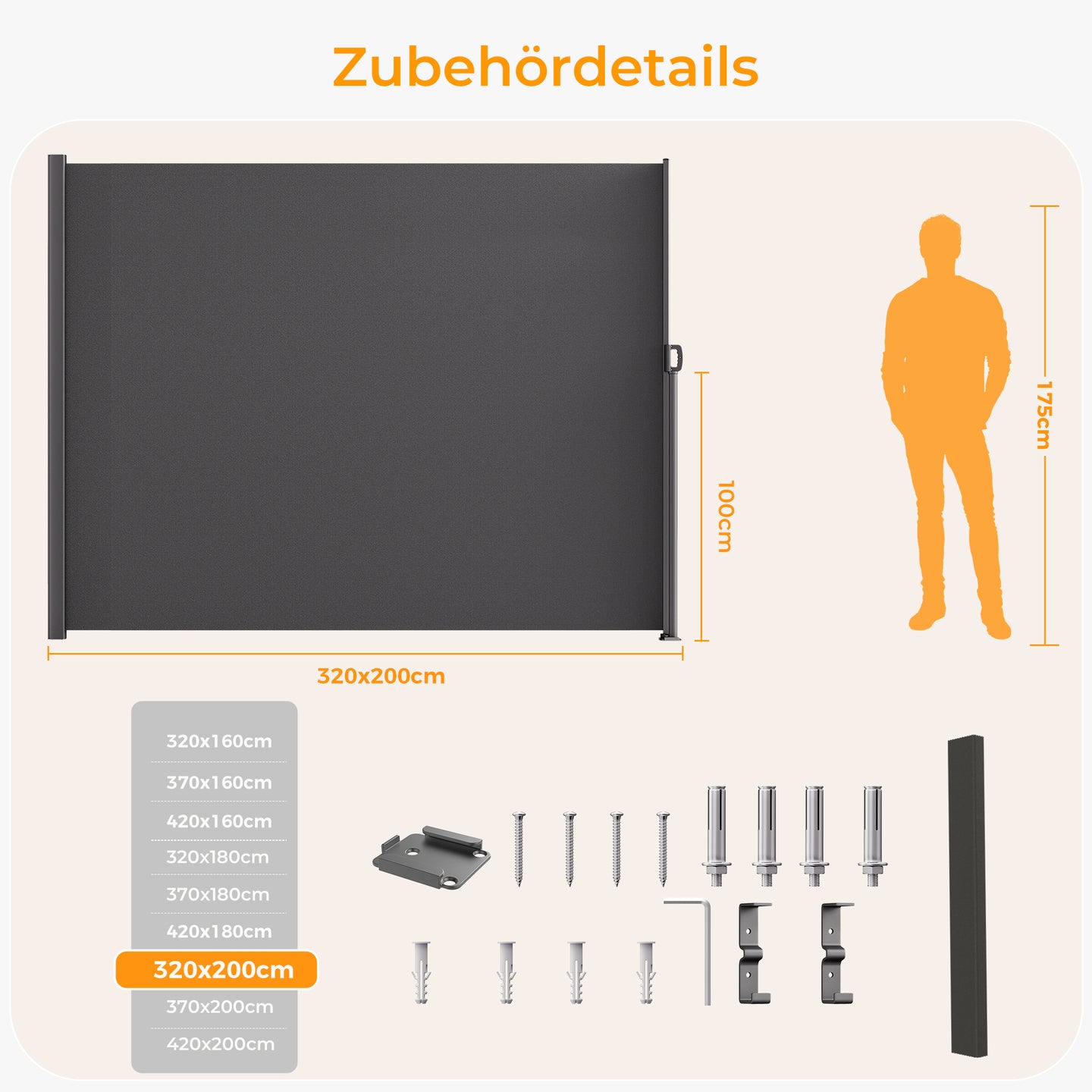 Ausziehbar Seitenmarkise