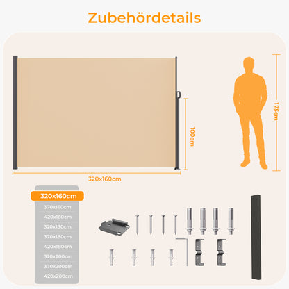 Ausziehbar Seitenmarkise