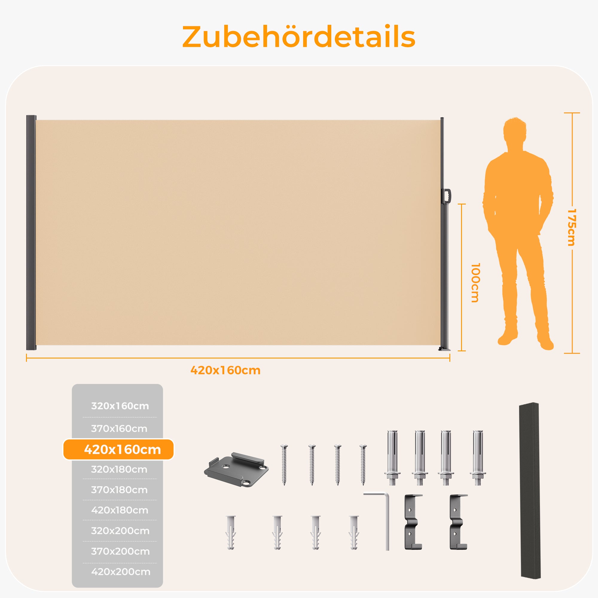 Ausziehbar Seitenmarkise