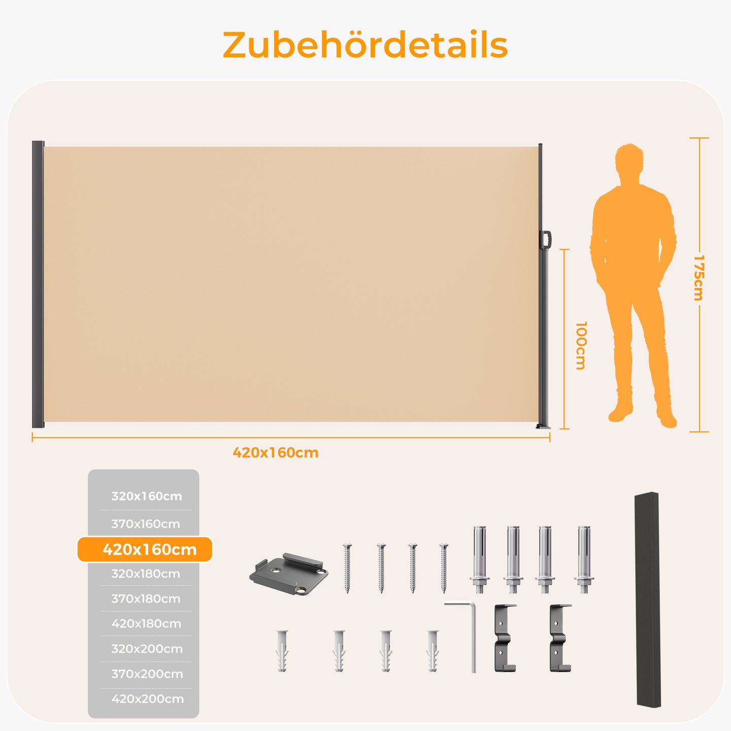Ausziehbar Seitenmarkise