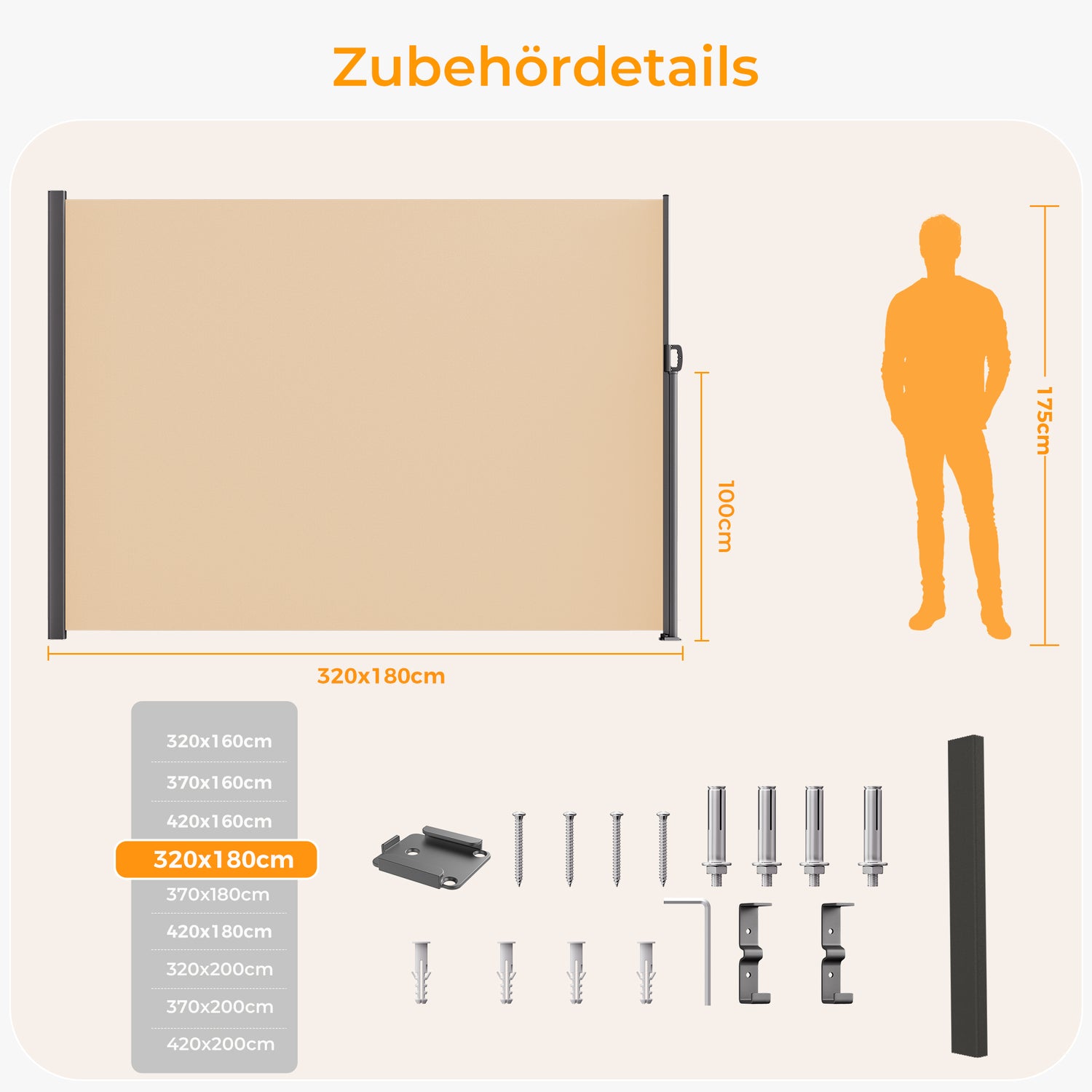 Ausziehbar Seitenmarkise