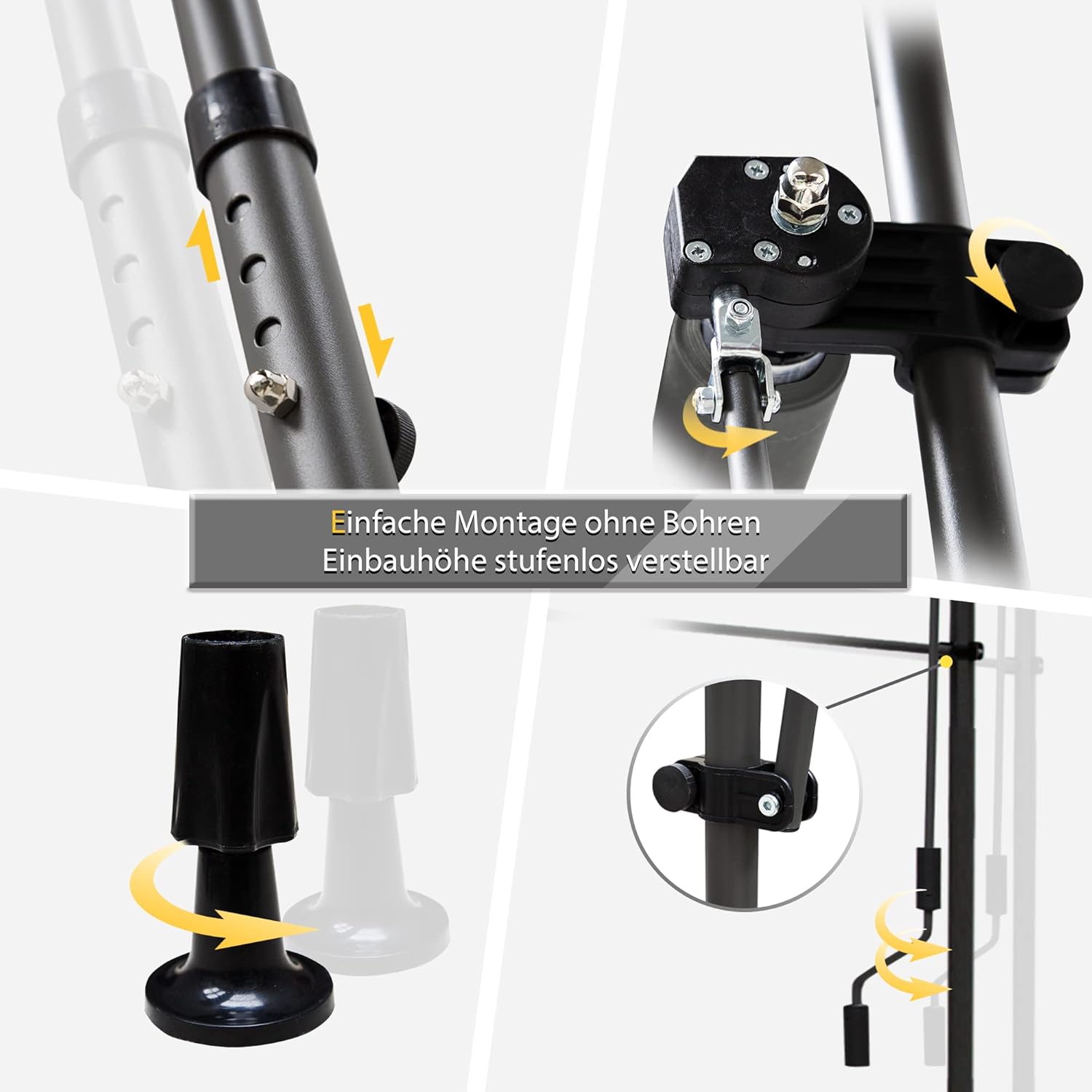 Klemmmarkise für Balkon mit Handkurbel manuell