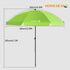 High-quality, durable Apple Green Stripes  beach umbrella 205 cm high, 200 cm curved surface, 180 cm diameter