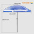 High-quality, durable Blue-White Stripes  beach umbrella 205 cm high, 200 cm curved surface, 180 cm diameter