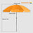High-quality, durable Orange  beach umbrella 205 cm high, 200 cm curved surface, 180 cm diameter