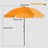 High-quality, durable Orange  beach umbrella 205 cm high, 200 cm curved surface, 180 cm diameter