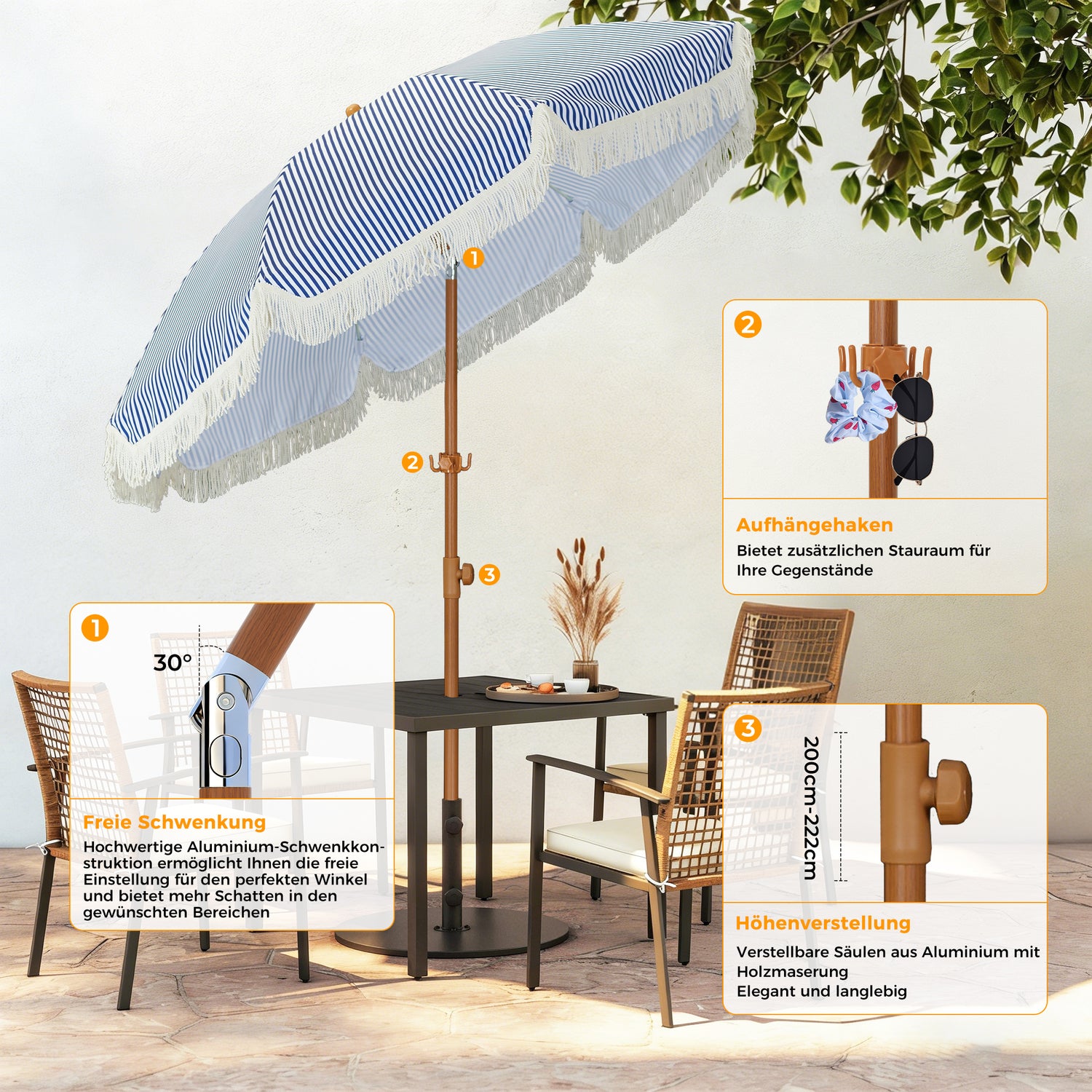 HOMEDEMO Funktioneller Reise Sonnenschirm