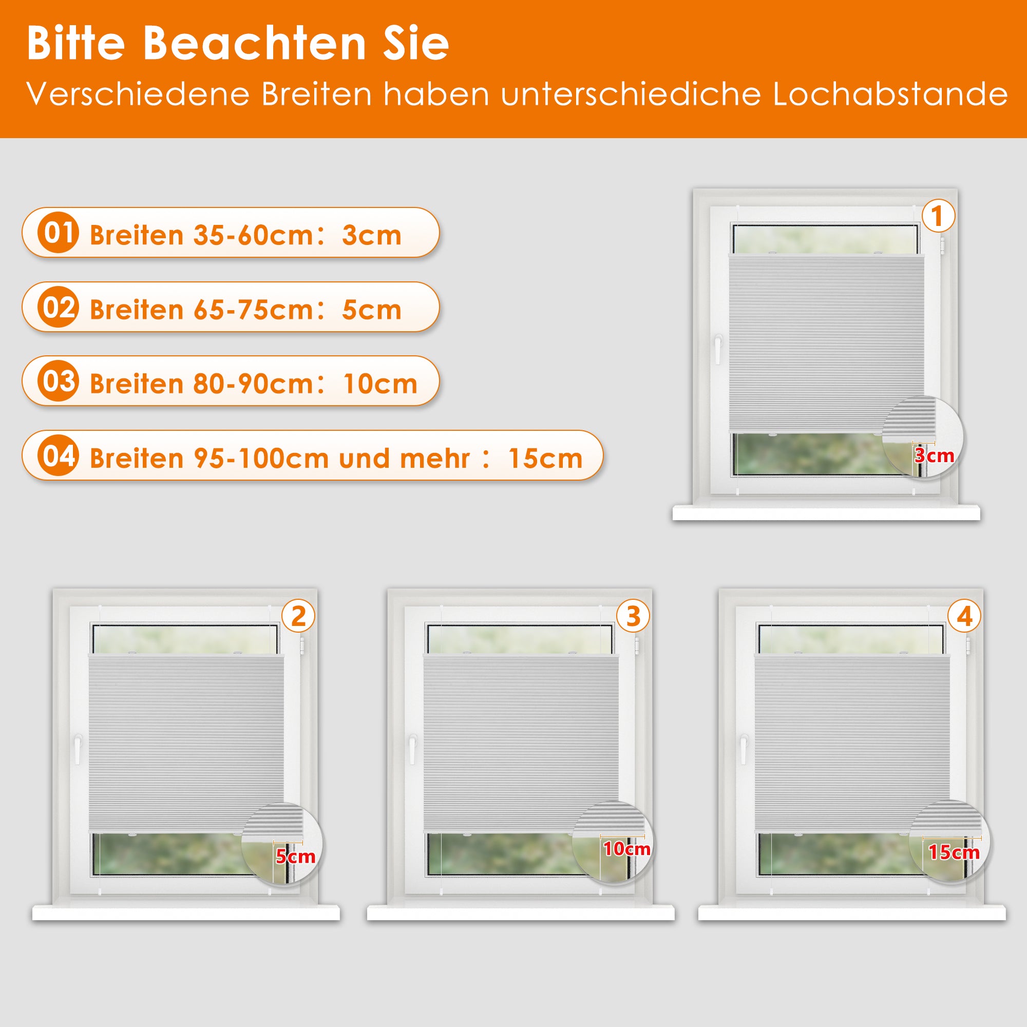 HOMEDEMO Wabenplissee Plissee ohne Bohren Klemmfix Verdunklung Thermo Zweifarbig