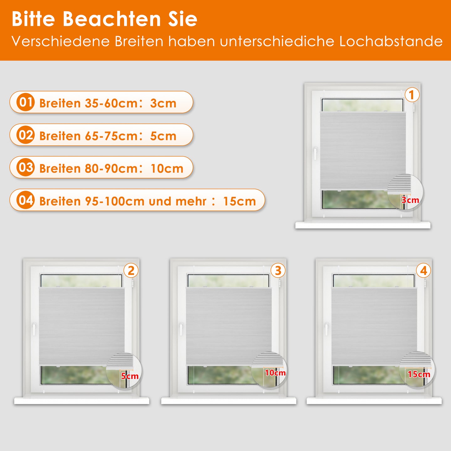 HOMEDEMO Wabenplissee Plissee ohne Bohren Klemmfix Verdunklung Thermo Zweifarbig