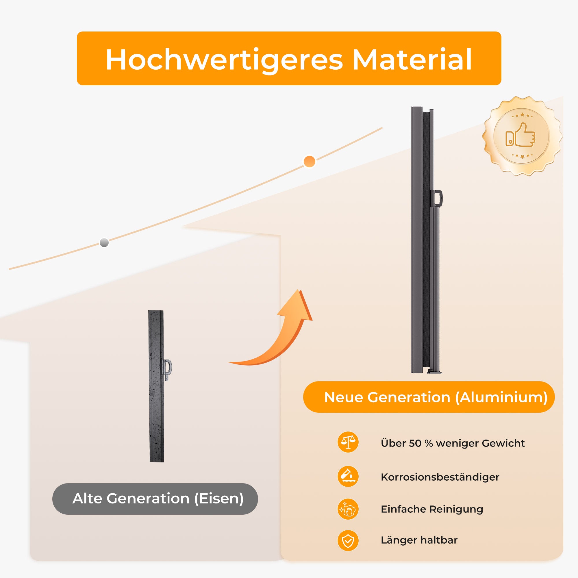 HOMEDEMO Alu-Seitenmarkise ausziehbar
