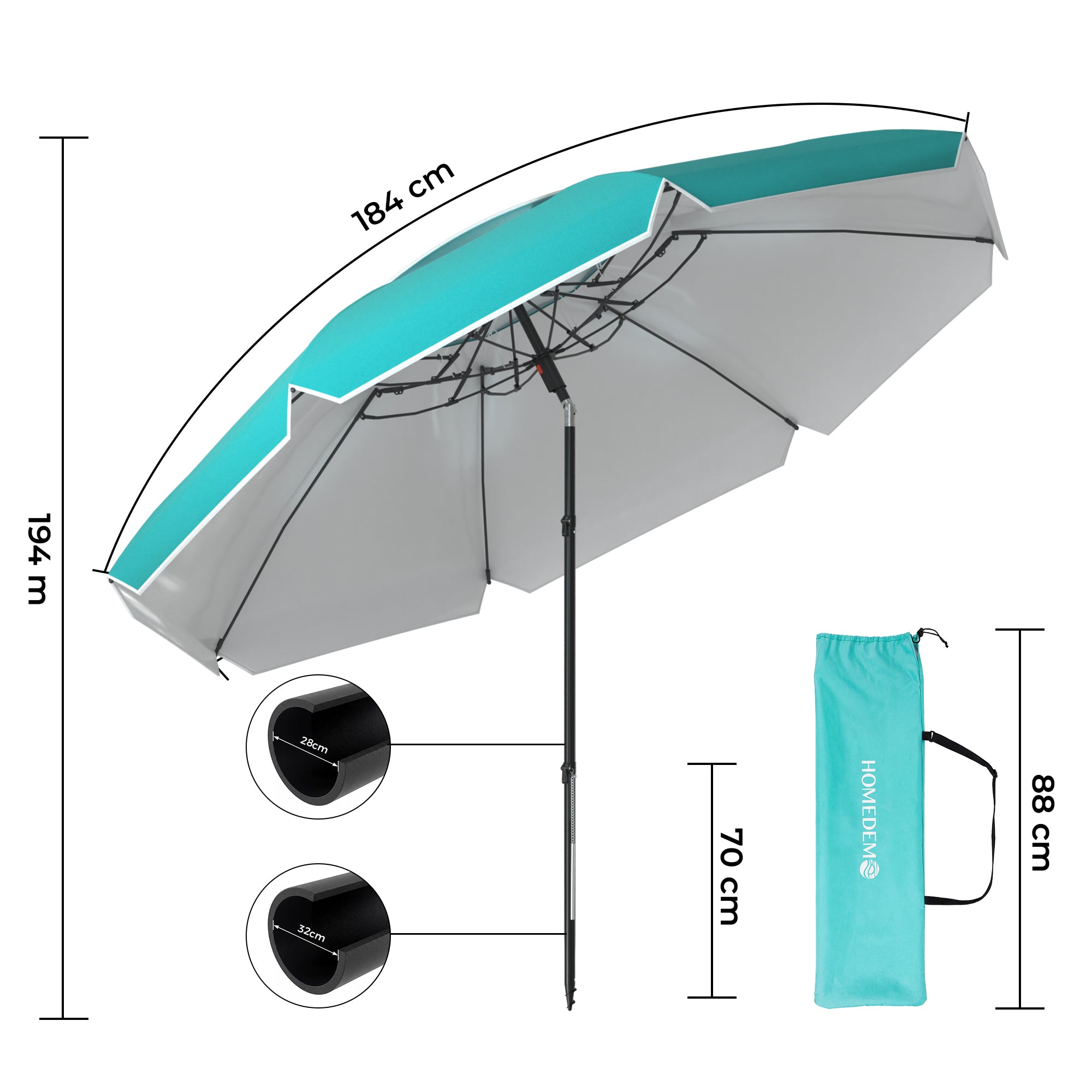 HOMEDEMO Sonnenschirm Mini Für Reisen