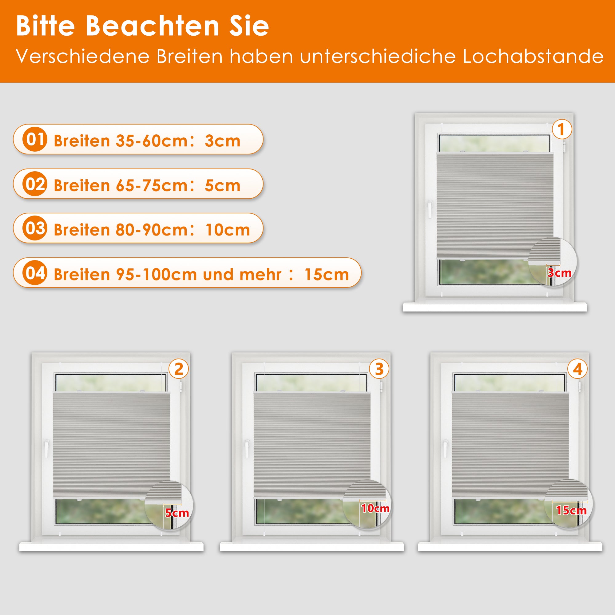 HOMEDEMO Wabenplissee Plissee ohne Bohren Klemmfix Verdunklung Thermo Zweifarbig