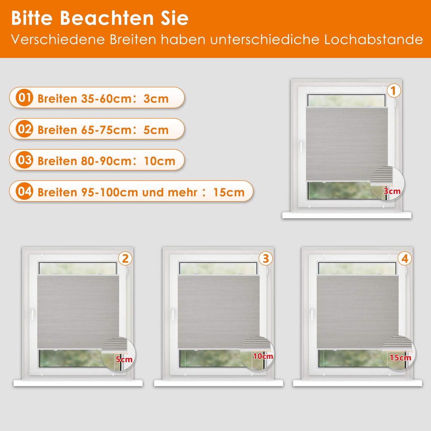 HOMEDEMO Wabenplissee Plissee ohne Bohren Klemmfix Verdunklung Thermo Zweifarbig