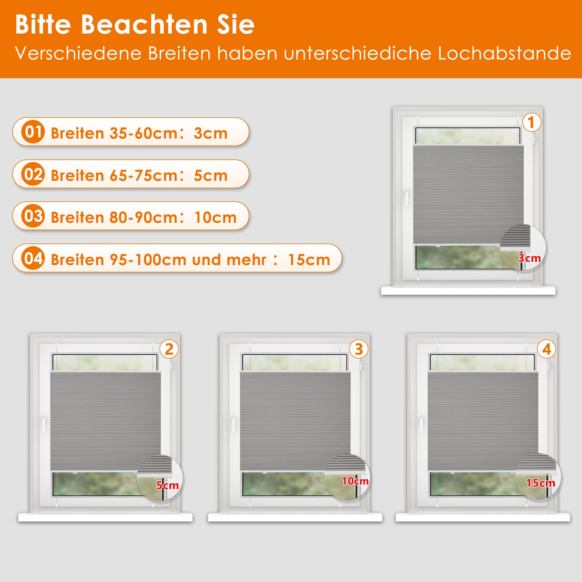 HOMEDEMO Wabenplissee Plissee ohne Bohren Klemmfix Verdunklung Thermo Zweifarbig
