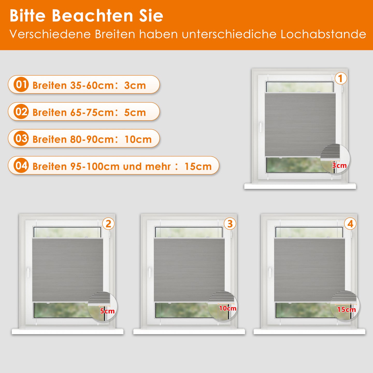 HOMEDEMO Wabenplissee Plissee ohne Bohren Klemmfix Verdunklung Thermo Zweifarbig