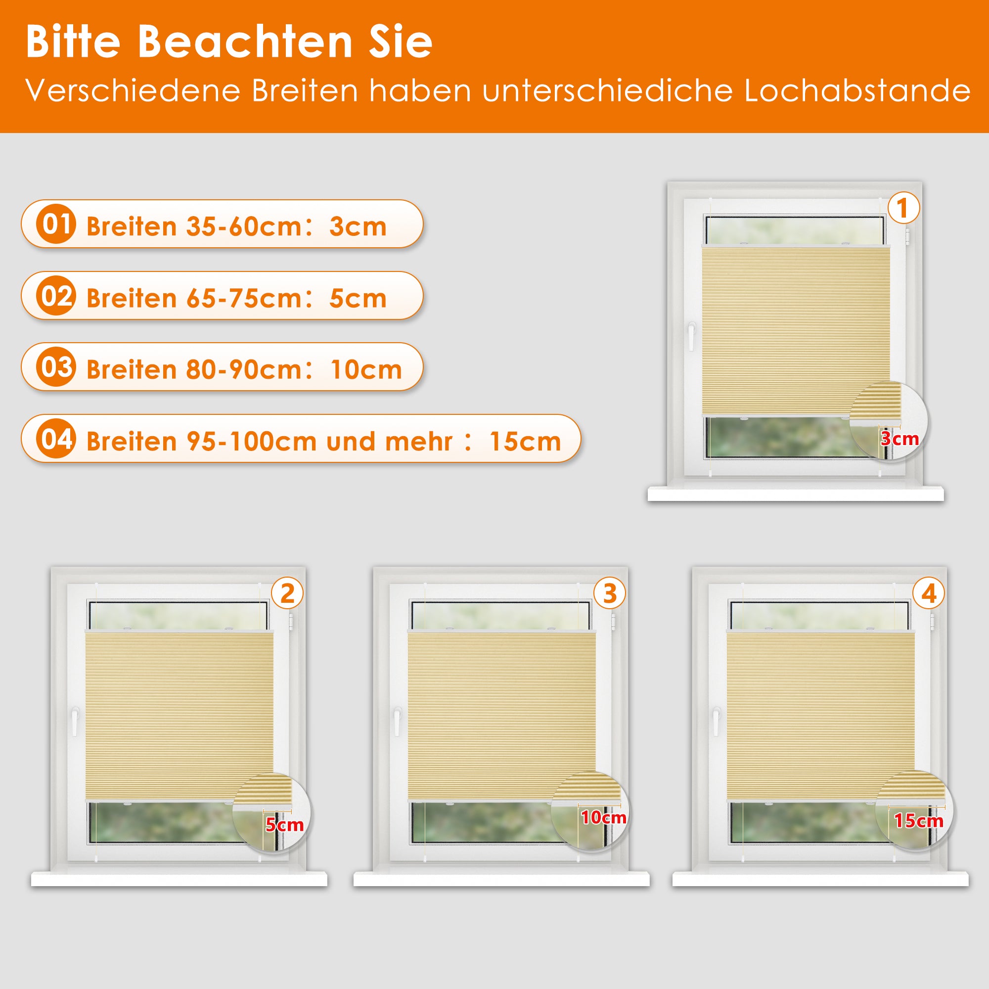HOMEDEMO Wabenplissee Plissee ohne Bohren Klemmfix Verdunklung Thermo Zweifarbig