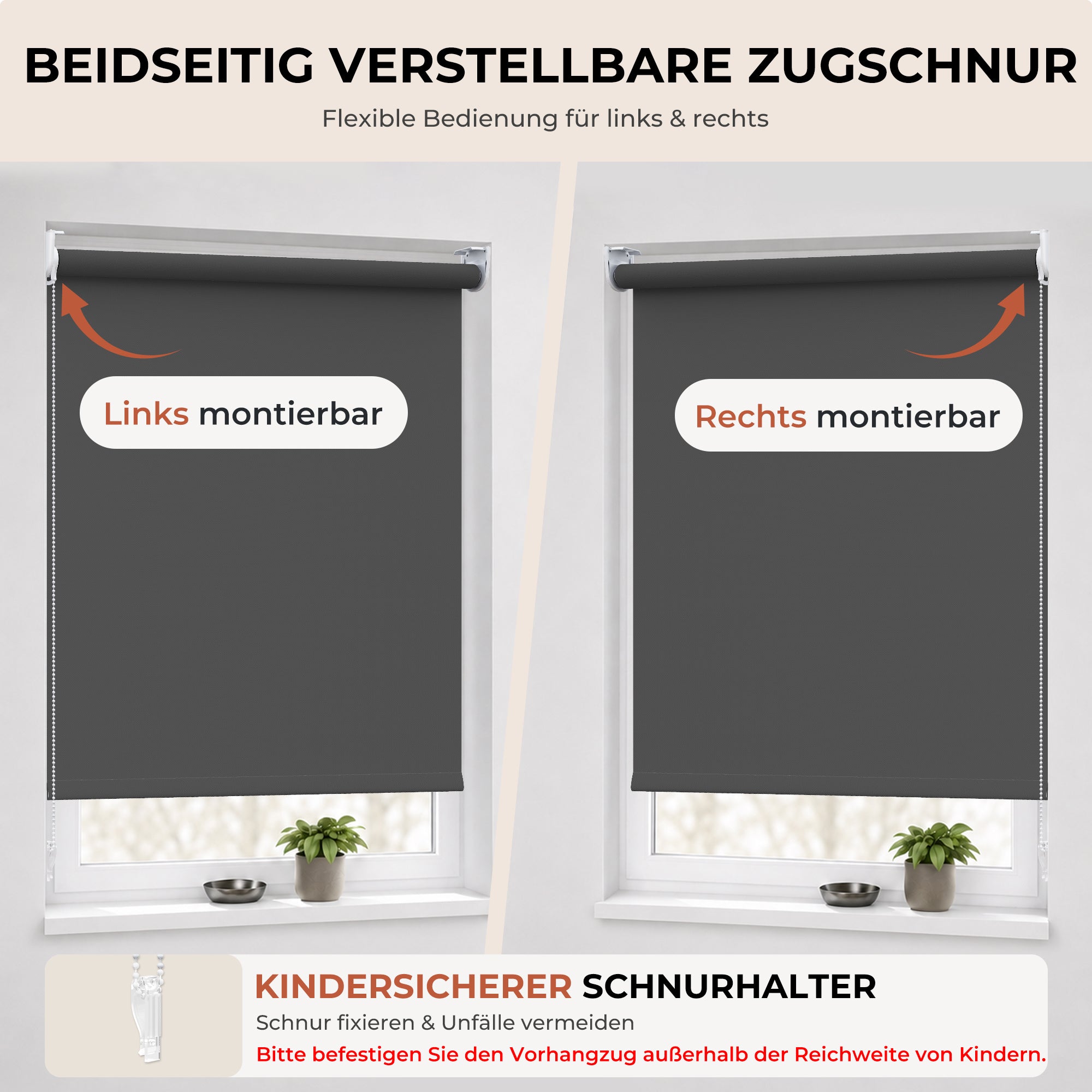 HOMEDEMO Verdunklungsrollo mit Bohren