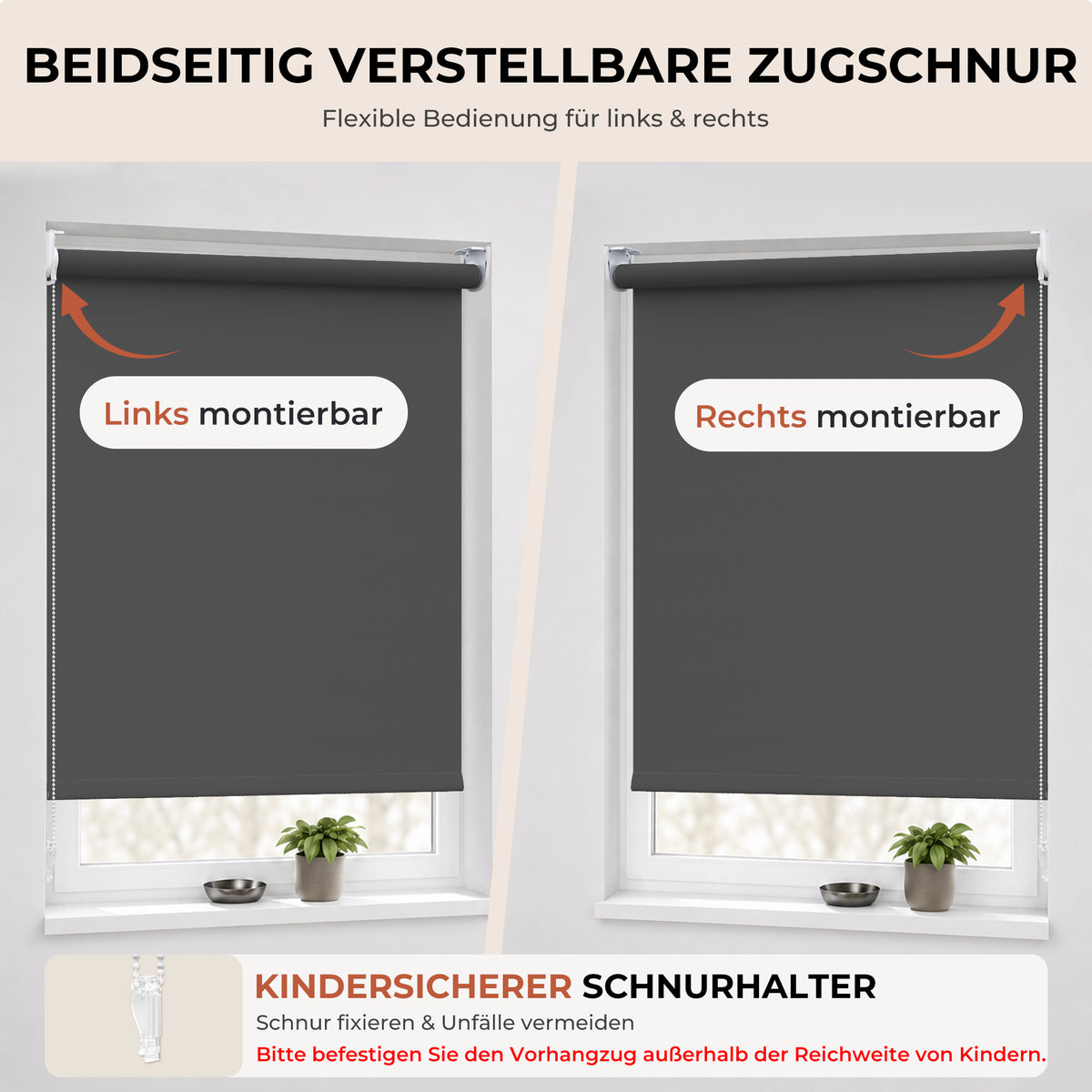 HOMEDEMO Verdunklungsrollo mit Bohren