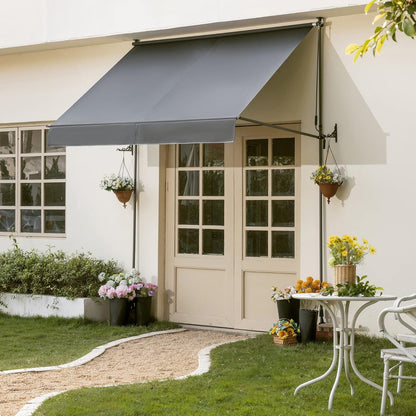 Einziehbare Klemmmarkise für Balkon mit Handkurbel manuell